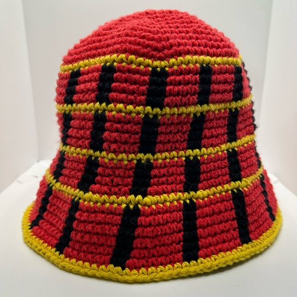 NWOT Memorial Day Racer Plaid Crochet Bucket Hat. Size: Small - Picture 4 of 8